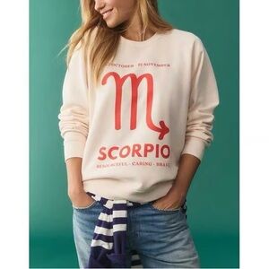 Anthropologie Scorpio Zodiac Sweatshirt designed by Catherine O'Sullivan Small